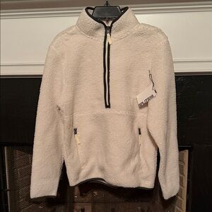 NWT Split 59  Libby Sherpa 1/2 Zip Pullover Crème Size S